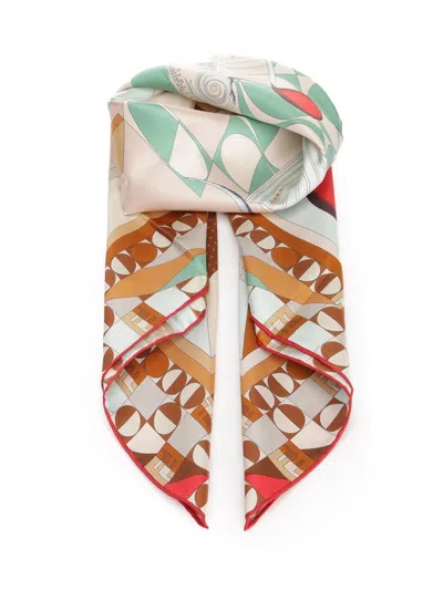 Fendi Women "roma" Silk Scarf In Neutral