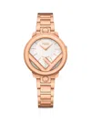 Fendi Women's Run Away 28mm Logo Rose Goldtone Stainless Steel Bracelet Watch In Rose
