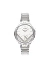 Fendi Women's Run Away 36mm Stainless Steel Round Quartz Watch In Silver