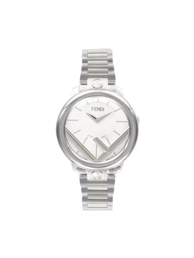 Fendi Women's Run Away 36mm Stainless Steel Round Quartz Watch In Silver