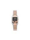 Fendi Women's Run Away Two-tone Stainless Steel Bracelet Watch/22.5mm In Black
