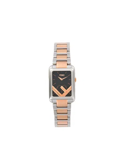 Fendi Women's Run Away Two-tone Stainless Steel Bracelet Watch/22.5mm In Black