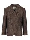 Fendi Women Rust Wool And Alpaca Jacket In Brown