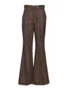 Fendi Rust Wool And Alpaca Trousers Women In Brown