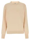 Fendi Women Sand Stretch Wool Blend Sweater
