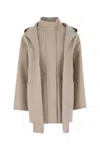 Fendi Women Sand Wool Blend Parka In Nude