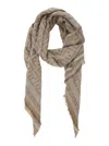 Fendi Shawl Square Fringed Edged In Cream