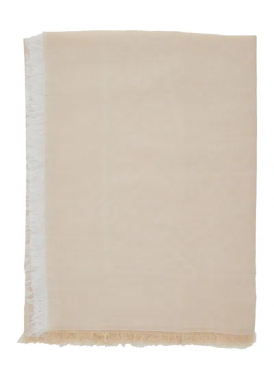 Fendi Women Scialle In Cotone Ff In Neutral