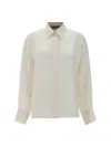 Fendi White Silk Pattern Shirt In White