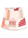 Fendi Vibrant Patchwork Silk Shorts With Relaxed Fit In Multi