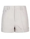 Fendi Women Shorts With Embossed Ff Motif In Gray