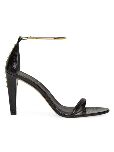 Fendi Women's Show 95mm Studded Leather Sandals In Nero