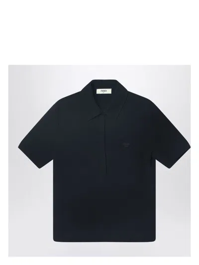 FENDI WOMEN'S SILK CADY POLO T-SHIRT