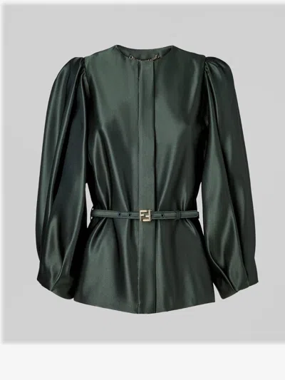 FENDI FENDI WOMEN SILK DUCHESSE BLAZER