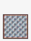 Fendi Silk Foulard With Contrast Border And Geometric Pattern