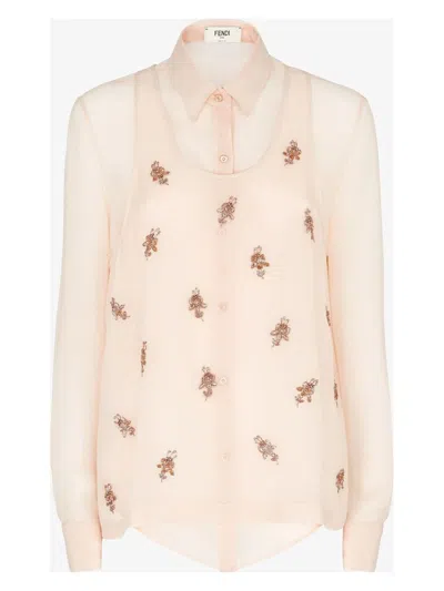 FENDI WOMEN'S SILK GEORGETTE TOP