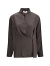 Fendi Women Silk Jacquard Shirt In Brown