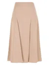 Fendi Ff Jacquard Silk Midi Skirt In Golden