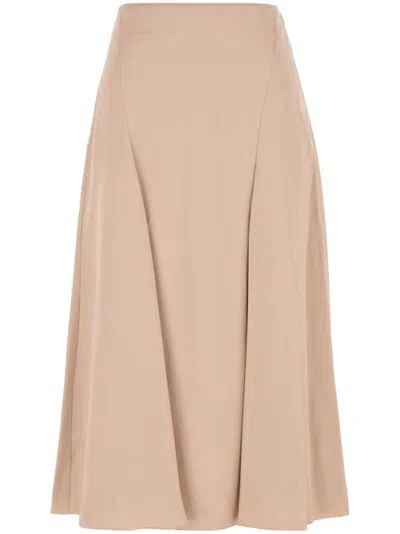 Fendi Draped Midi Skirt In Gold