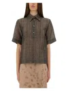 Fendi Grid-pattern Polo Top