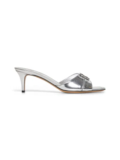 Fendi Women Silver  Ffold Sandals