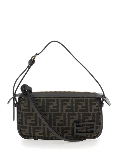 Fendi Women 'simply ' Brown Shoulder Bag With Knot Detail On The Front And Adjustable Shoulder  In Multi