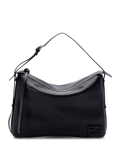 ショルダーバッグ・ポシェット Fendi Simply Fendi Large Bag In Semi-Gloss Leather Fendi Black Simply Shoulder Bag | ModeSens
