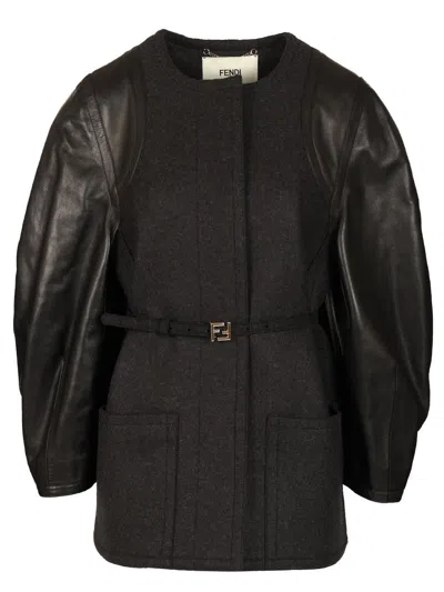 FENDI FENDI WOMEN SINGLE-BREASTED SHORT JACKET