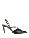 Fendi Brown Hagfish Leather High-heeled Slingbacks In Brown