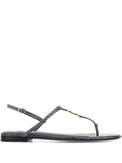 Fendi Green Open Toe Sandals In Blue