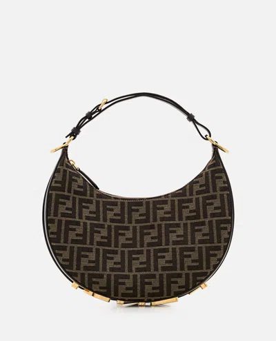 Fendi Women Small Graphy Jacquard Ff Shoulder Bag In Brown
