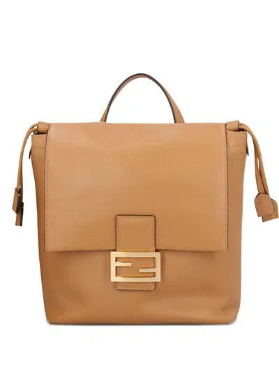 Fendi Women Small Leather Backpack In Multi
