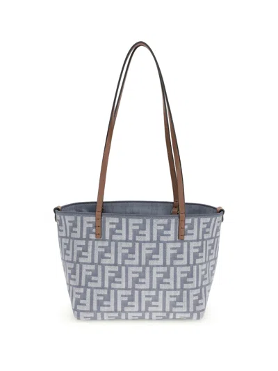 Fendi Women Small Roll Reversible Tote Bag In Blue