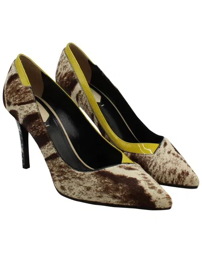 Fendi Women's Suede Calfskin Pointed Pump (authentic Pre-loved) In Brown