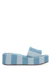 Fendi Sunshine Stripe Logo Platform Sandals