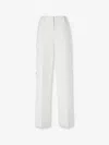 Fendi White Technical Canvas Straight-leg Trousers In White