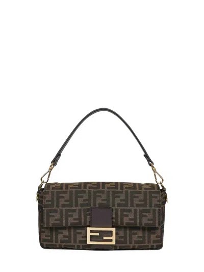 Fendi Women Tobacco Brown Baguette Shoulder Bag In Multi