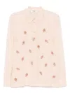 Fendi Georgette Top With Rhinestones And Sequins Embroidery In Multicolor