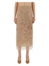 Fendi Embroidered Tulle Maxi Skirt With Sheer Overlay