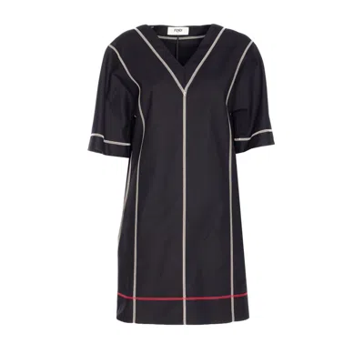 Fendi Women Tunic Style Short Dress In Black