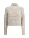 Fendi Turtleneck Sweater In Cream