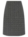 Fendi High-waisted Checked Tweed Skirt In Gray