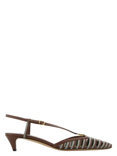 FENDI WOMEN'S TWO-TONE LEATHER FFOLD PUMPS | SIZE IT 40 | 8J8703AU29 COLOR F1STM