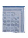 Fendi Ultra-lightweight Wool Ff Shawl In Blue