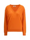 Fendi Women V-neck Sweater In Orange
