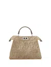 Fendi Velvet Handbag In Brown