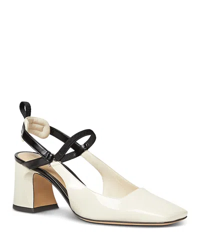 Fendi Women's Vernice Leather Slingback Pumps In White
