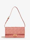 Fendi Women Wallet On Chain Baguette Leather Bag In Brown