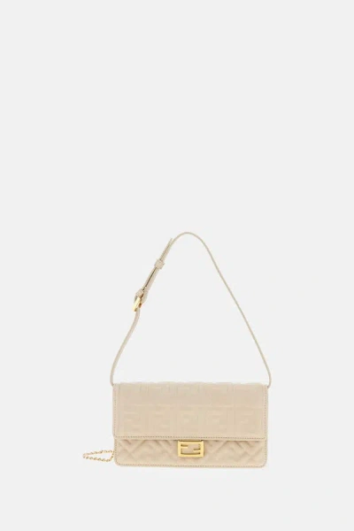 Fendi Women Wallet On Chain Baguette In White