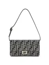 Fendi Women Wallet On Chain Tessuto Ff In Black